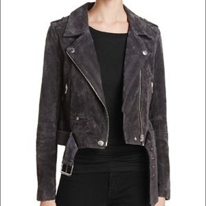 BlankNYC charcoal gray suede moto jacket M